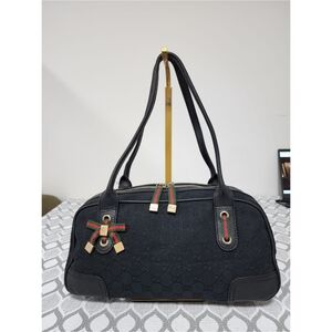 GUCCI Monogram Small Princy Shoulder Bag Black